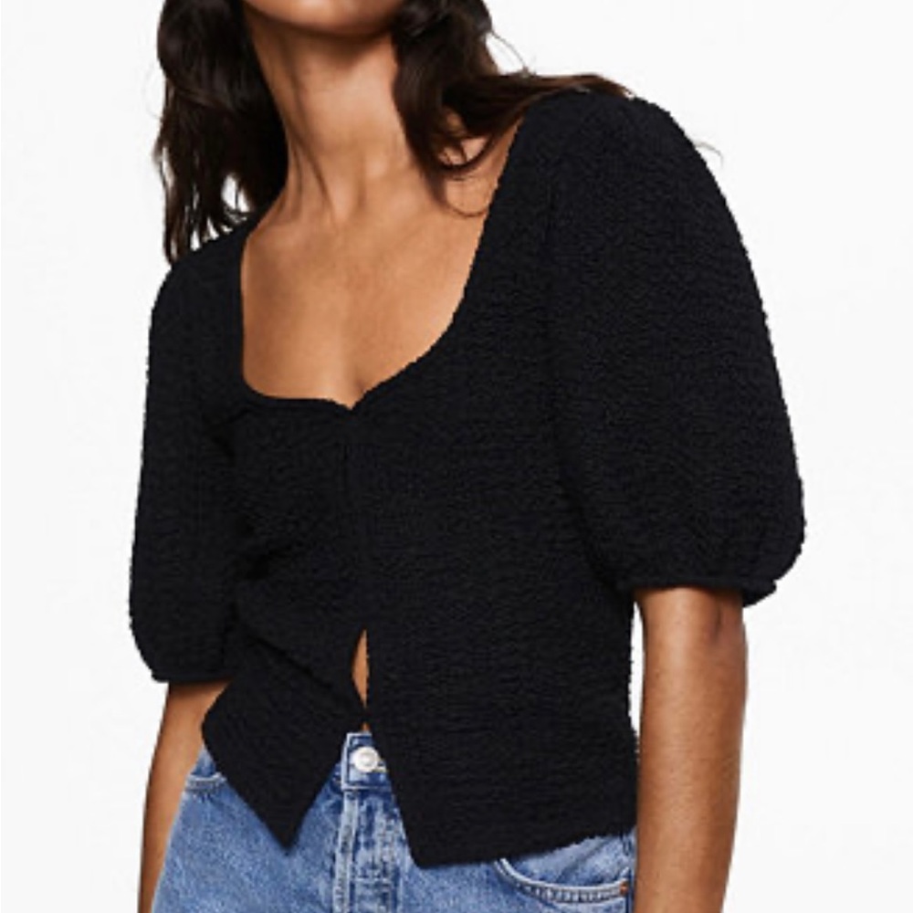 MANGO Textured Knit Top.